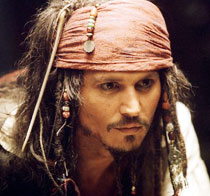 jacksparrow He’s no Somali pirate, he’s Capt. Jack Sparrow. Actor Johnny Depp personifies the word pirate in the modern film series Pirates of the Caribbean. Photo Credit: Buena Vista Pictures (2003)