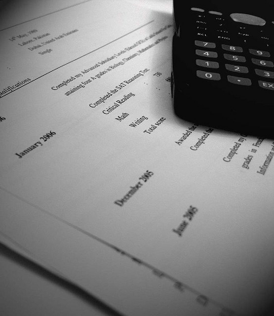 A resume should include a bulleted list of your education, work experience and (when appropriate) personal interests. Photo Credit: Flickr.
