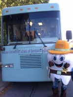 Joe Ferlito Marshall Molar Franco's own Joe Ferlito, dressed as Marshall Molar, stands near the SEAL Indiana Mobile Dental Coach in Indianapolis.