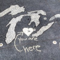 GMRenCen This chalk designation showed up on the RiverWalk map outside of the GM Ren Cen. Franco Public Relations Group is Detroit-based and works with many Detroit businesses and organizations.